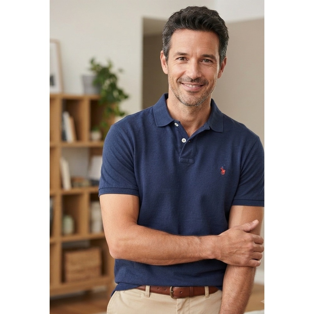 Polo Ralph Lauren Pima Soft Touch Navy Blue Polo Shirt XXL Mens Short Sleeve